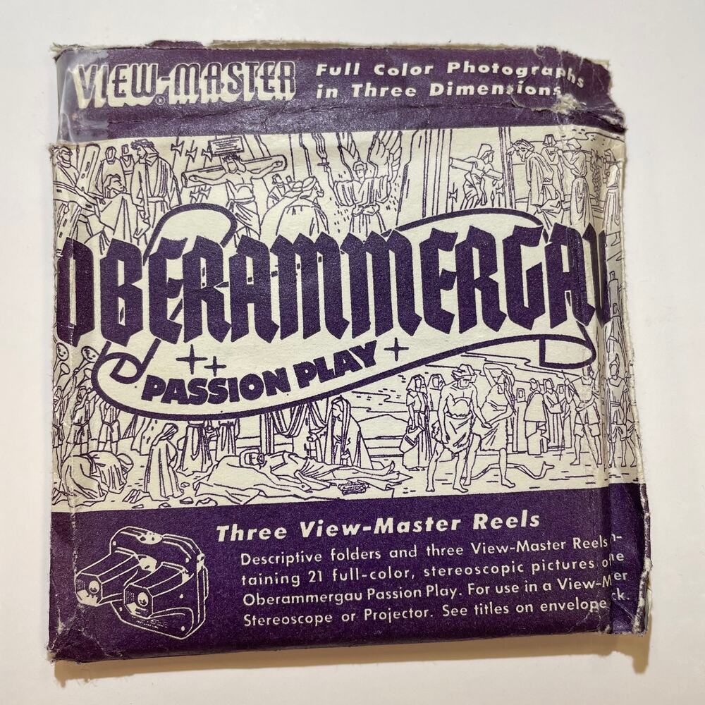 Viewmaster Reel x 3 Passion Play Oberammergau 1950 Set 1550 Pamphlets Sawyers US